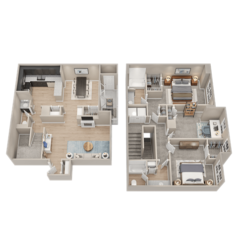 Floor plan for 3 beds, 2.5 baths, 1840 sqft